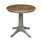 International Concepts Round 30 in Rd Top Pedestal Table, Dining Height, Hickory/Stone, 30 W, 30 L, 29.9 in H, Wood K41-30RT-27B - alternate 1